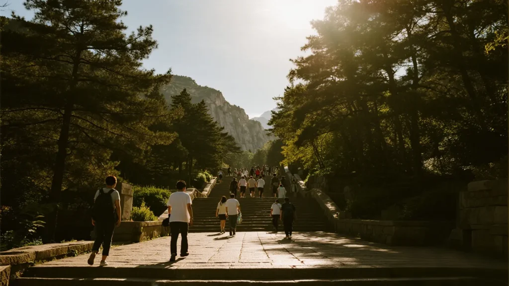 Mount Tai descent options and post-climb recovery