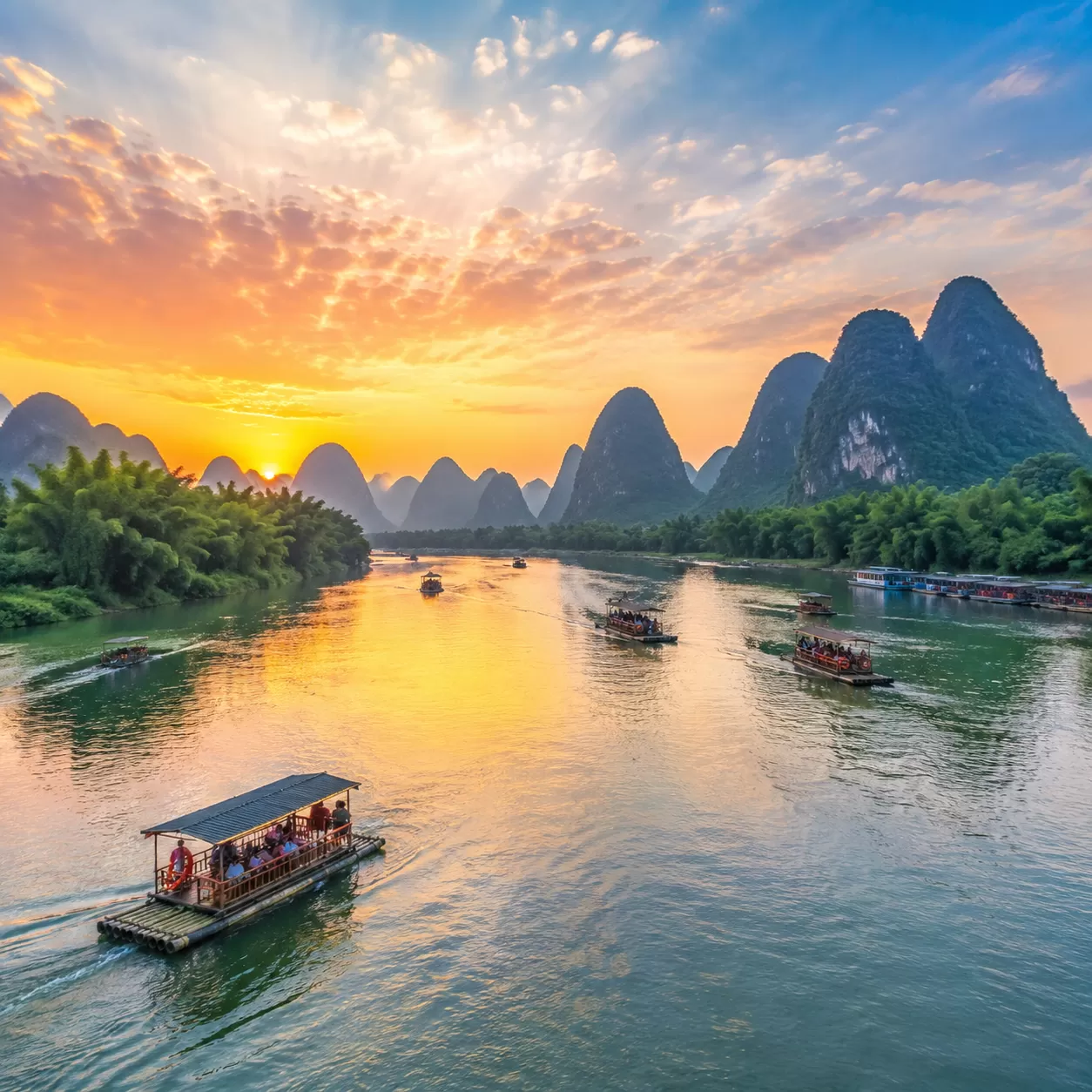 Guilin Travel: Li River, Yangshuo, Reed Cave, Elephant Hill